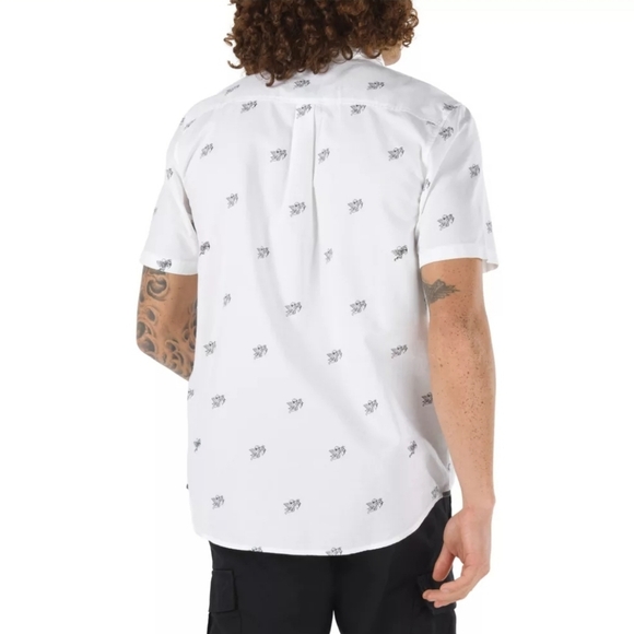 Vans men's small white and black cupid button-up short sleeved cotton sh… - Picture 3 of 8
